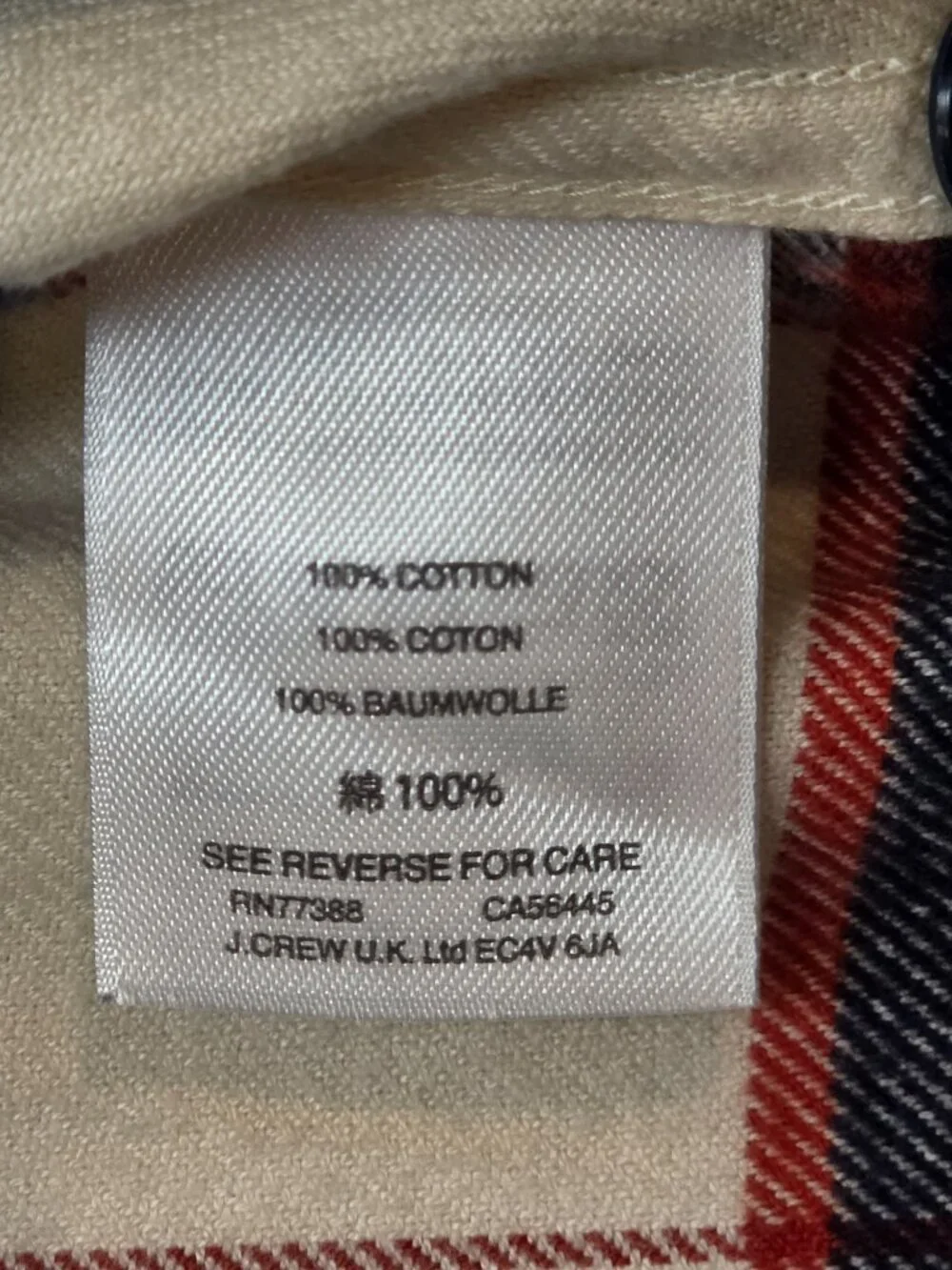 J. Crew Wallace & Barnes Flannel Button Down Classic M